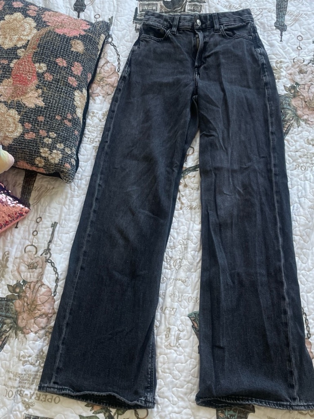 American Eagle Outfitters Black Wide-Leg Jeans